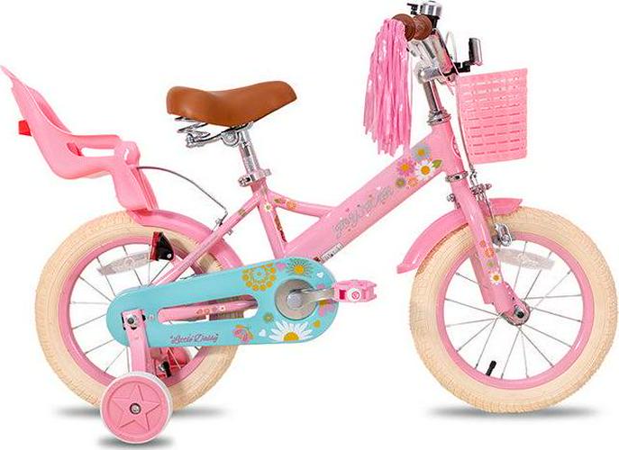 Little Daisy Kids Bike for 4 5 6 7 Years Girls with Handbrake, Children Princess Bicycle with Training Wheels Basket Streamer Toddler Cycle