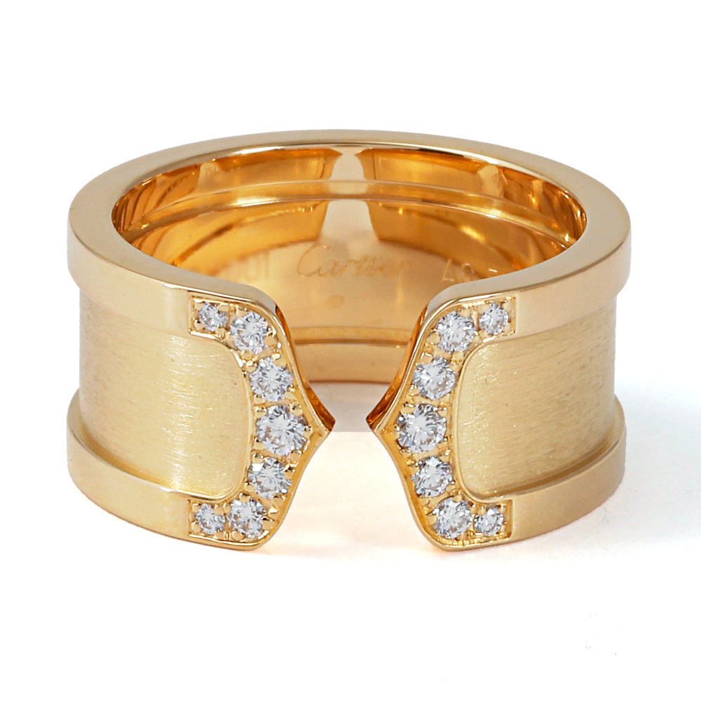 Cartier 2C C Do Ring 18K Yellow Gold Diamond B4043900