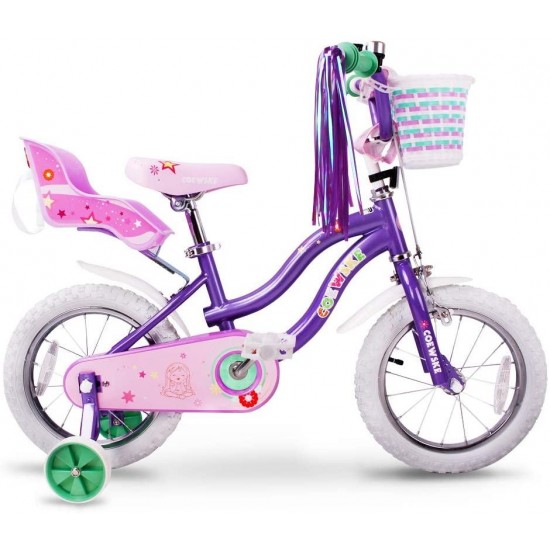 Kid’s Bike Steel Frame Children Bicycle Little Princess Style 12-14-16-18-20 Inch with Training Wheel