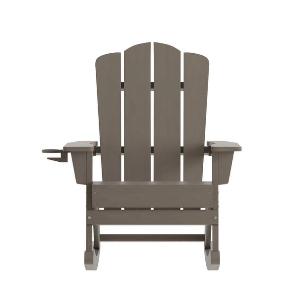 Commercial AllWeather Rocking Adirondack Chair with Swiveling Cupholder