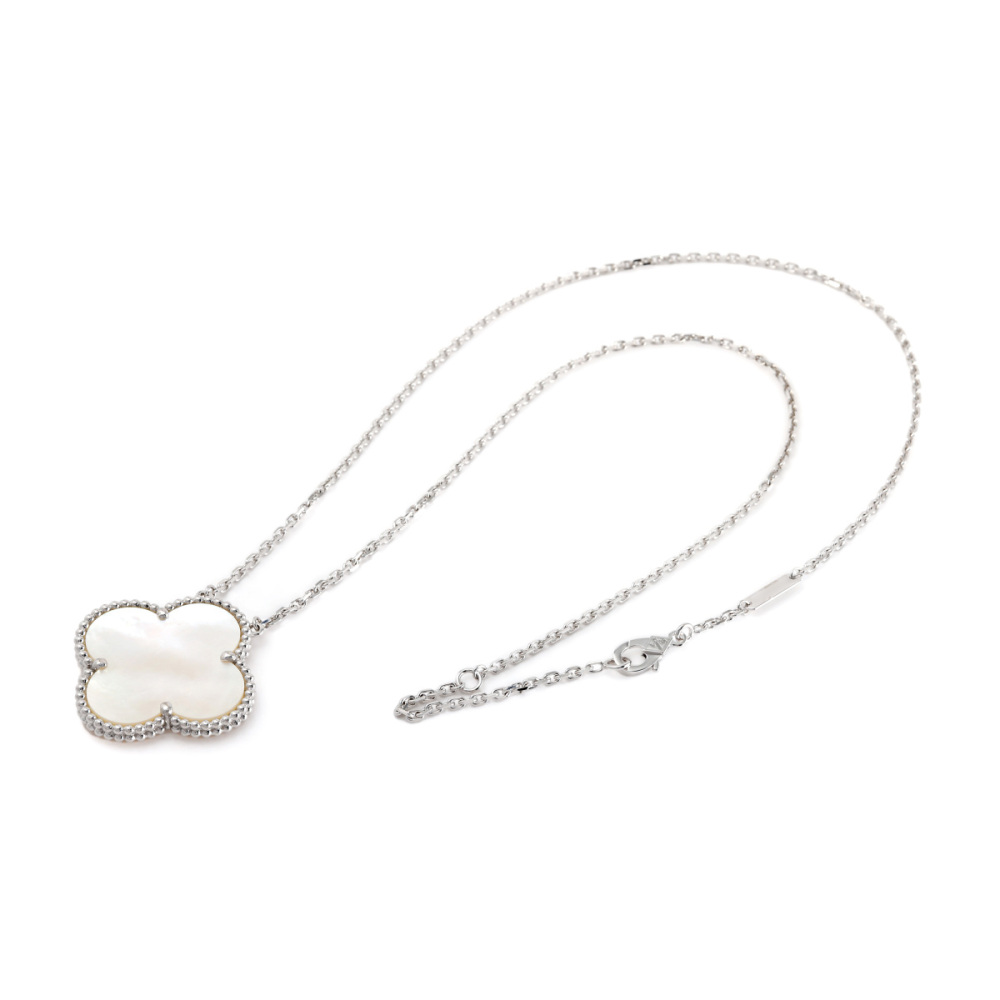 Van Cleef & Arpels Magic Alhambra Necklace 18K White Gold Mother of Pearl VCARN32200