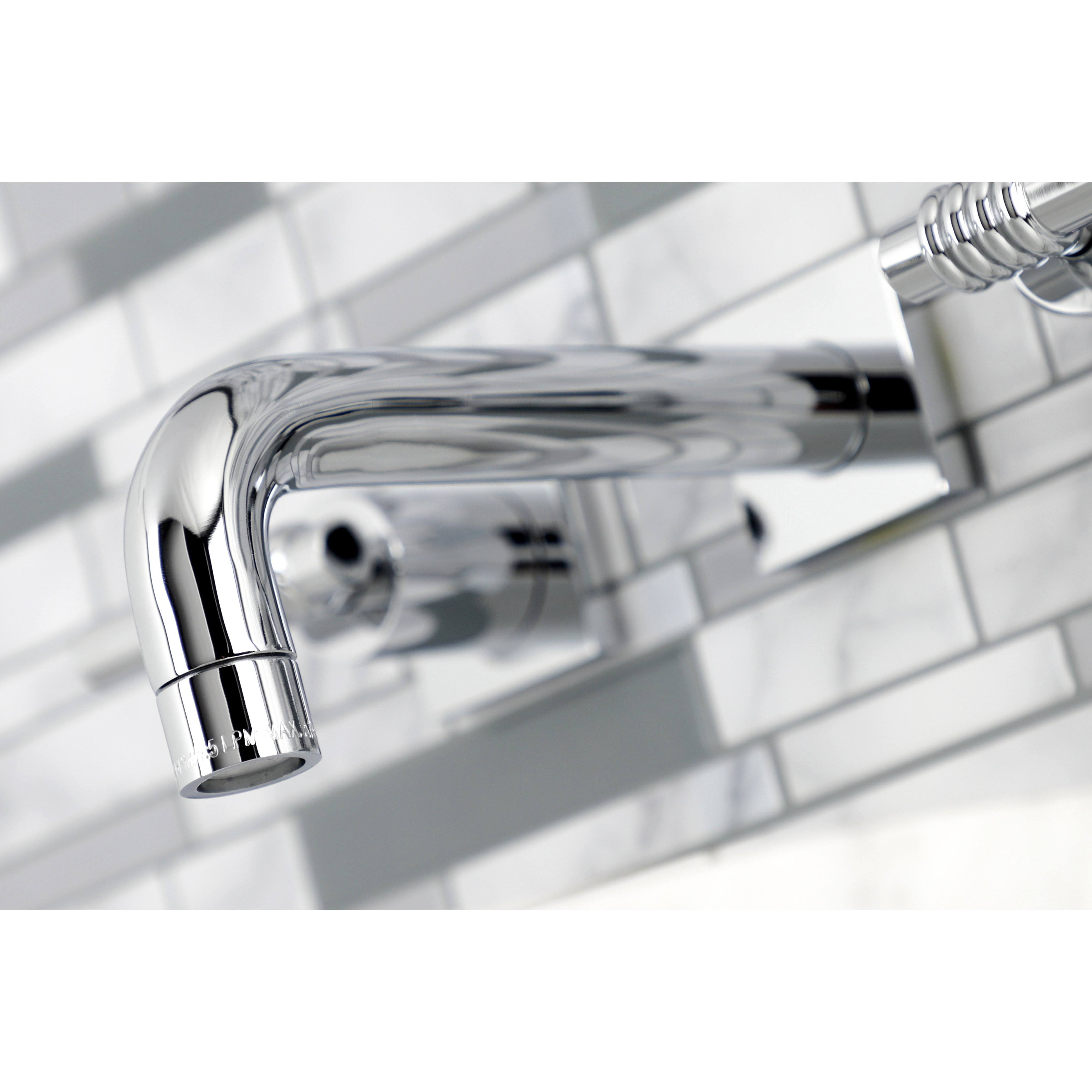 Kingston Brass KS6128ML Milano Two-Handle Wall Mount Bathroom Faucet Brushed Nickel