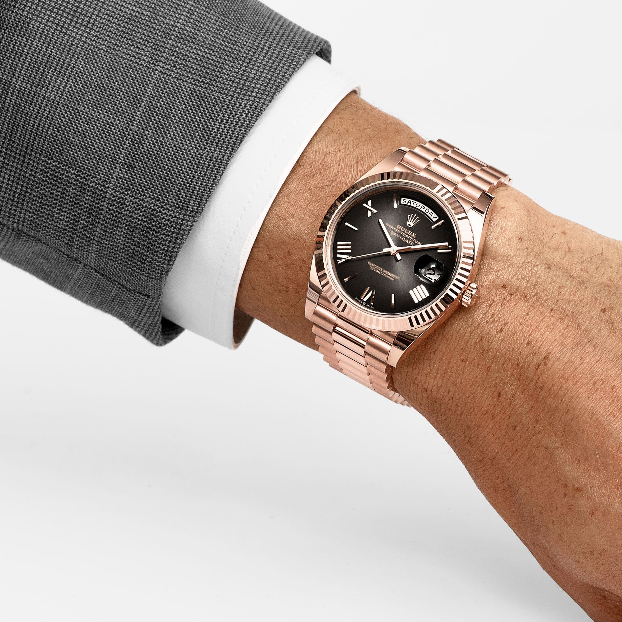 Rolex Day-Date 40 228235 Rose Gold Slate Ombre Dial (2025)
