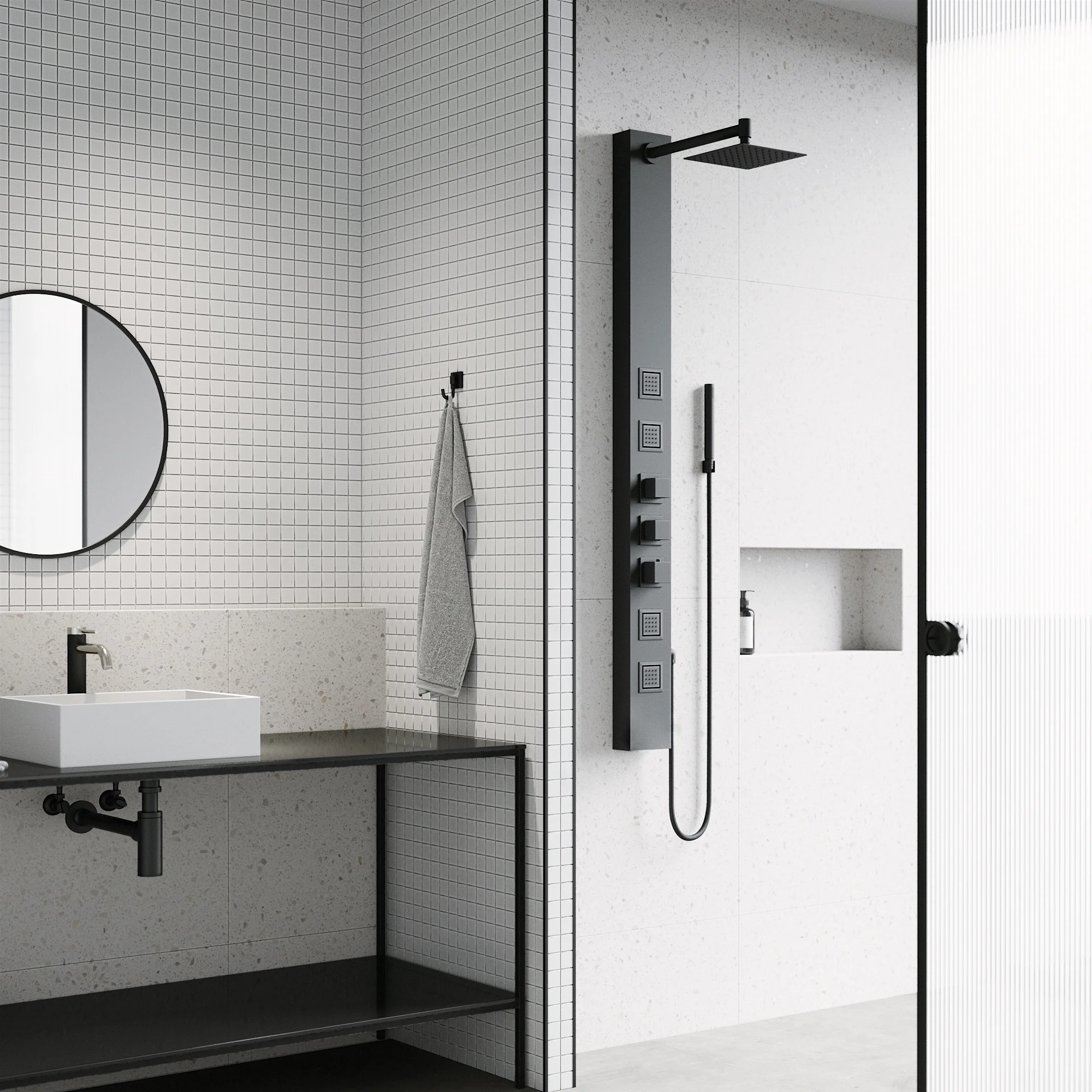 Vigo Vg08021 Sutton Thermostatic Shower Panel - Black