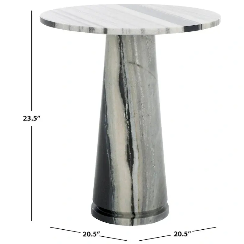Safavieh Couture Ghicu Marble Accent Table – Tall Round Side Table (22″ W x 21″ D x 24″ H) in Premium Finish