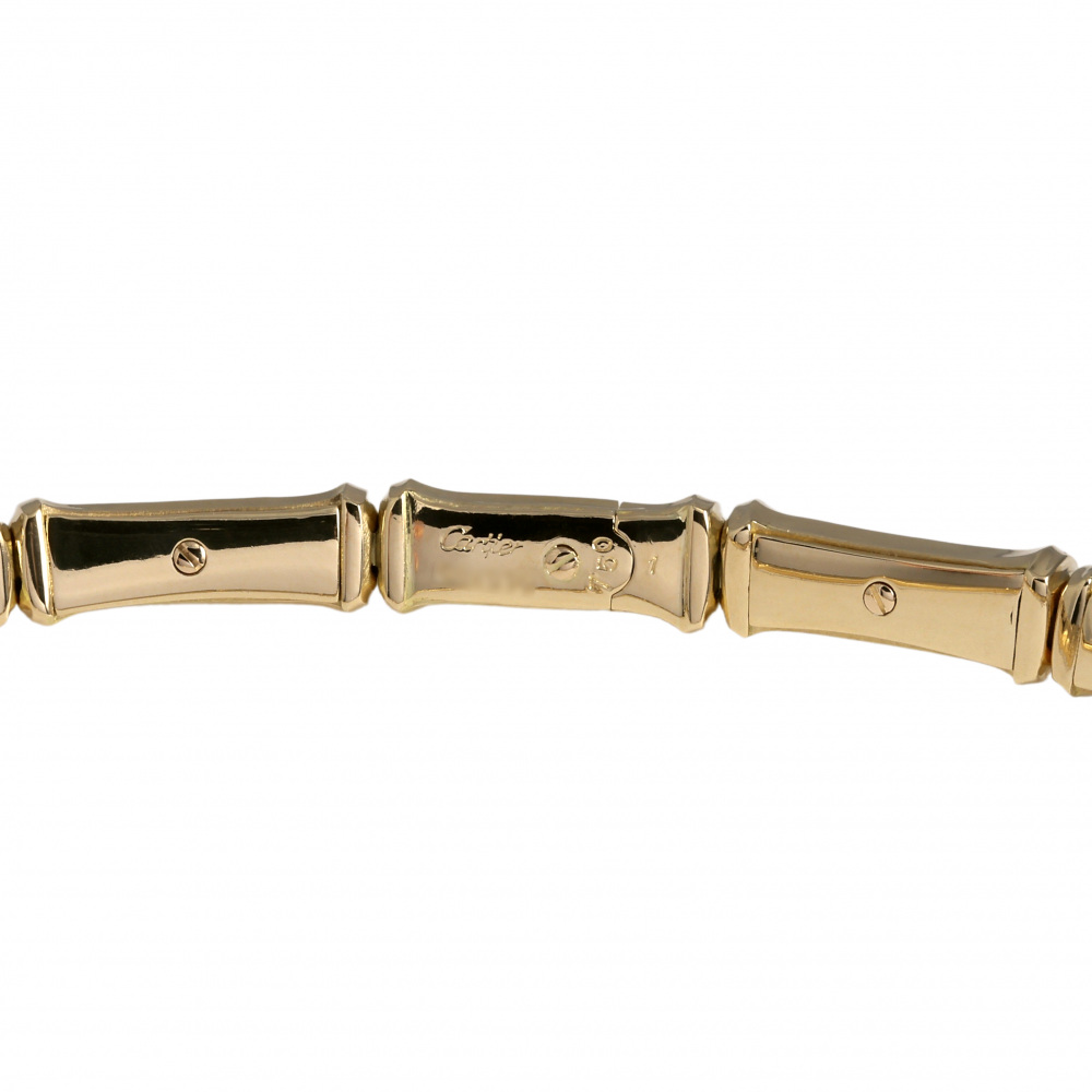 Cartier Bamboo Necklace 18K Yellow Gold Diamond
