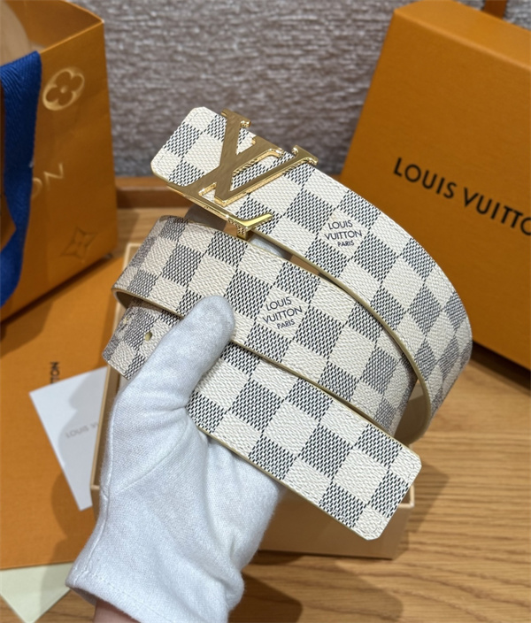 LV Initiales 40mm ルイ・ヴィトン ベルト メンズ コピー イニシャル リバーシブルベルトダミエ・アズール チェック柄