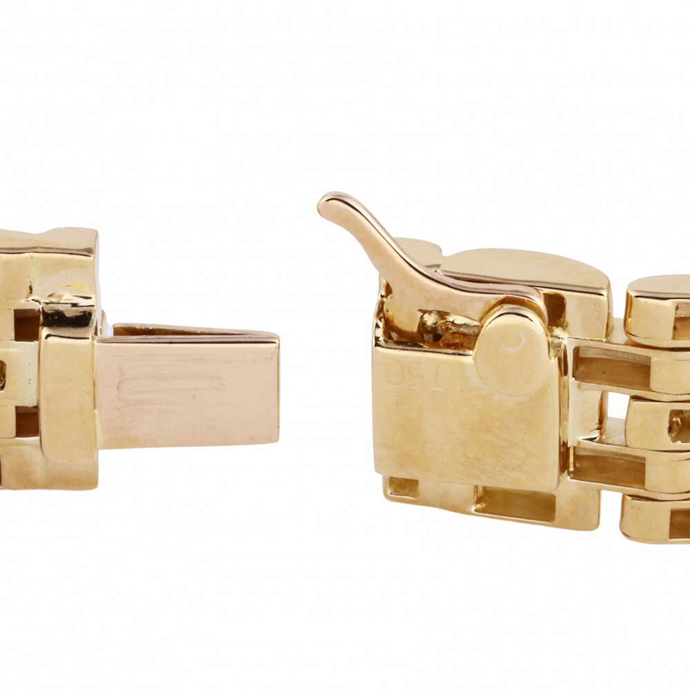 Cartier Mayon Pantale 5 Row Half D Bracelet 18K Yellow Gold Diamond