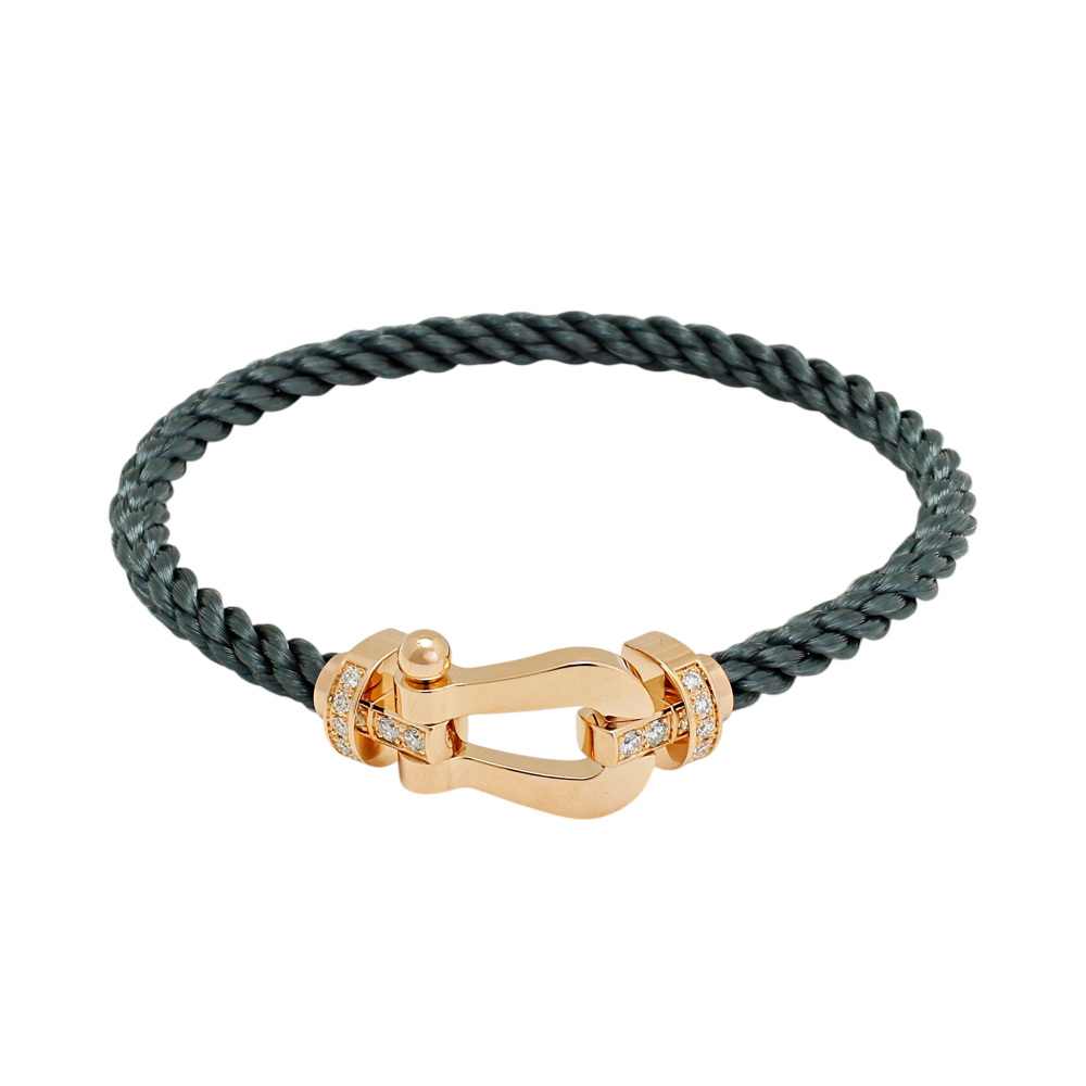 FRED Force 10 Lm Half Diamond Bracelet 18K Rose Gold 0B0030-6B1069