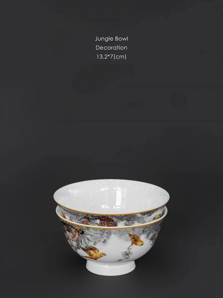 DC012 (Set) - Nordic luxury household bone china rice bowl dessert bowl combination housewarming gift internet celebrity