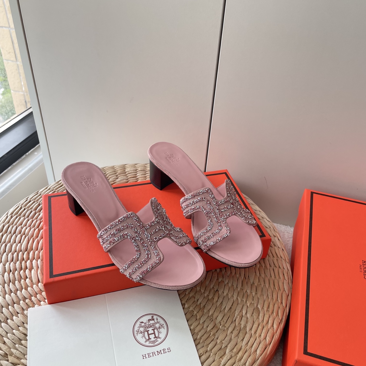 Hermes rhinestone H high heels - cnluxepick