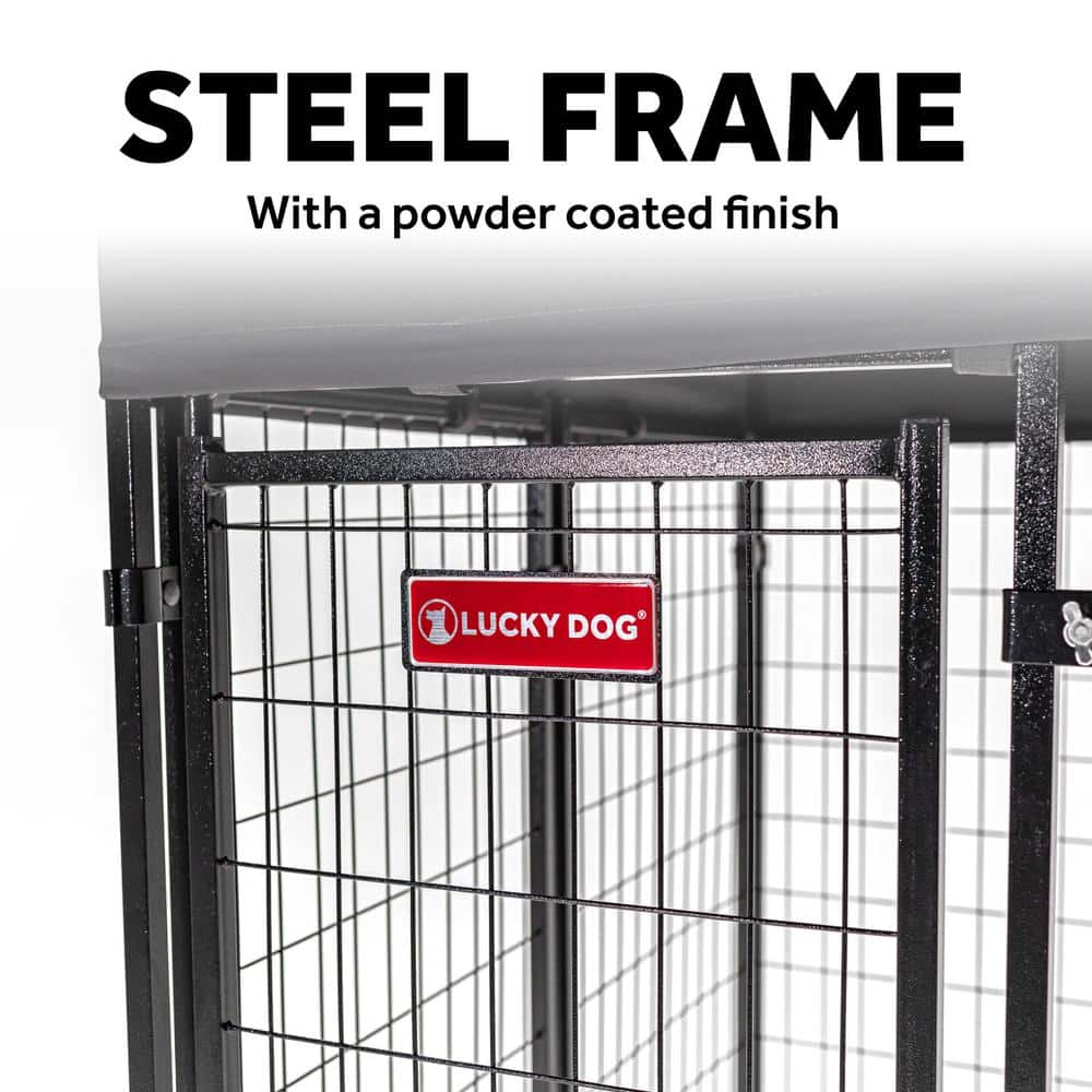 Lucky Dog STAY Series Presidential (Coverage Area – 0.0023 -Acres ) In-Ground Kennel (10 ft. x 10 ft. x 6 in. H) Steel Grey KPRM10-UR0310