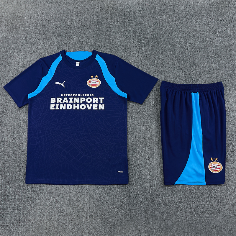PSV Eindhoven 26/27 Short Sleeves Training Suit-Dark Blue