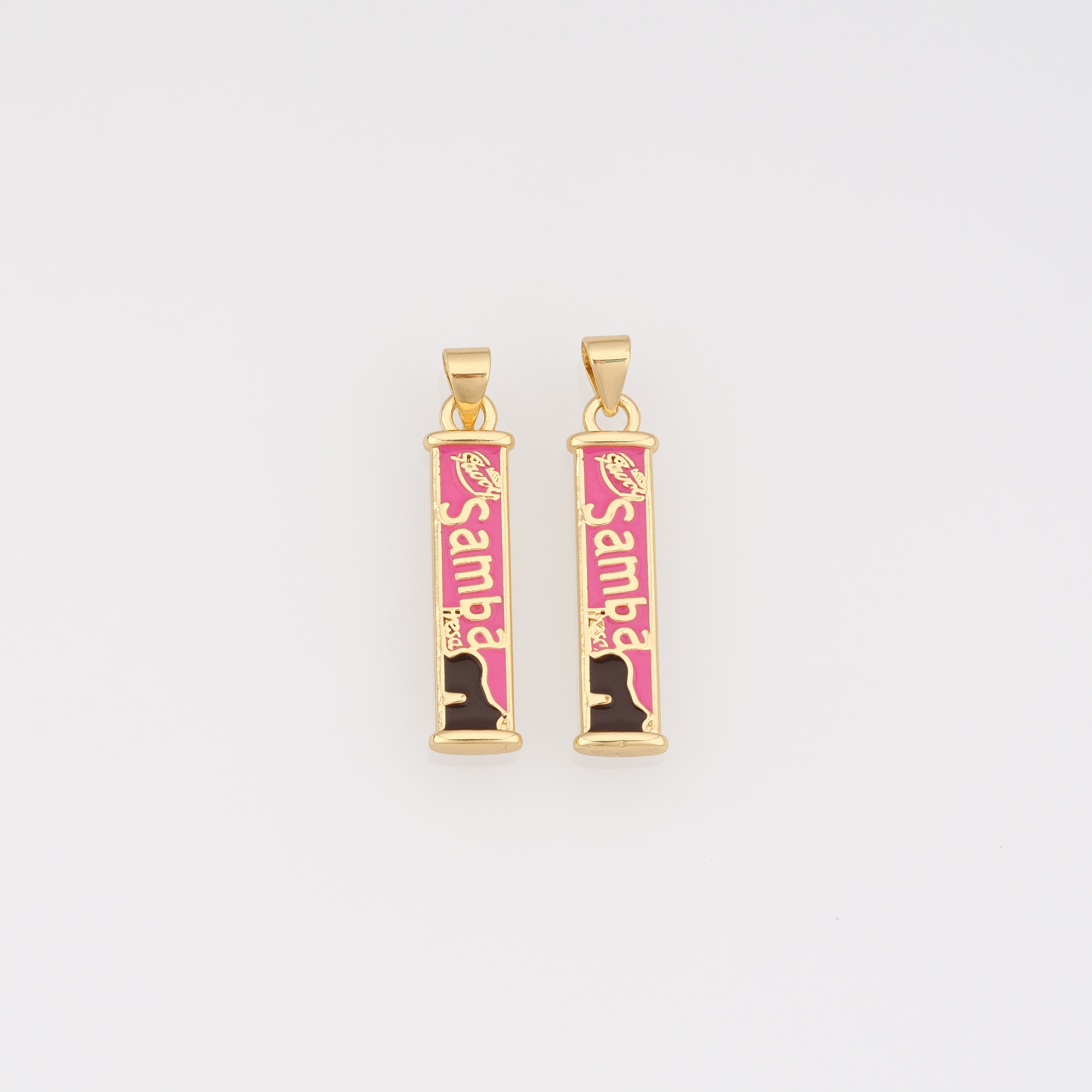 18K Gold Filled Chocolate Pendant,Enamel Chocolate Charm Earrings Necklace for DIY Jewelry Making Supply