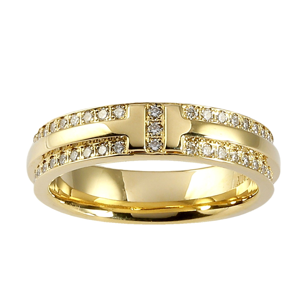 Tiffany & Co. Tiffany T Narrow Diamond Ring 18K Yellow Gold