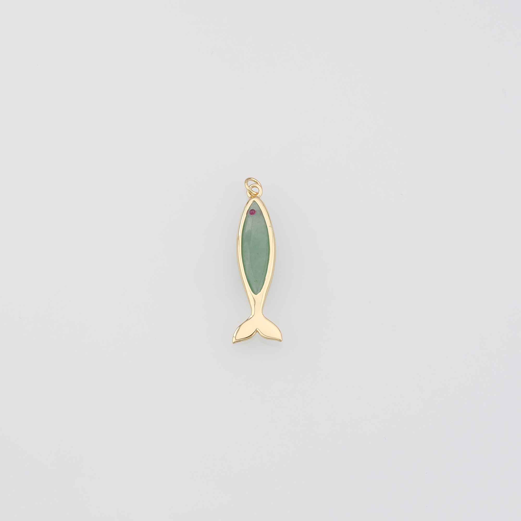 18K Gold Filled Fish Pendant,Natural Stone Earrings Necklace for DIY Jewelry Making Supply