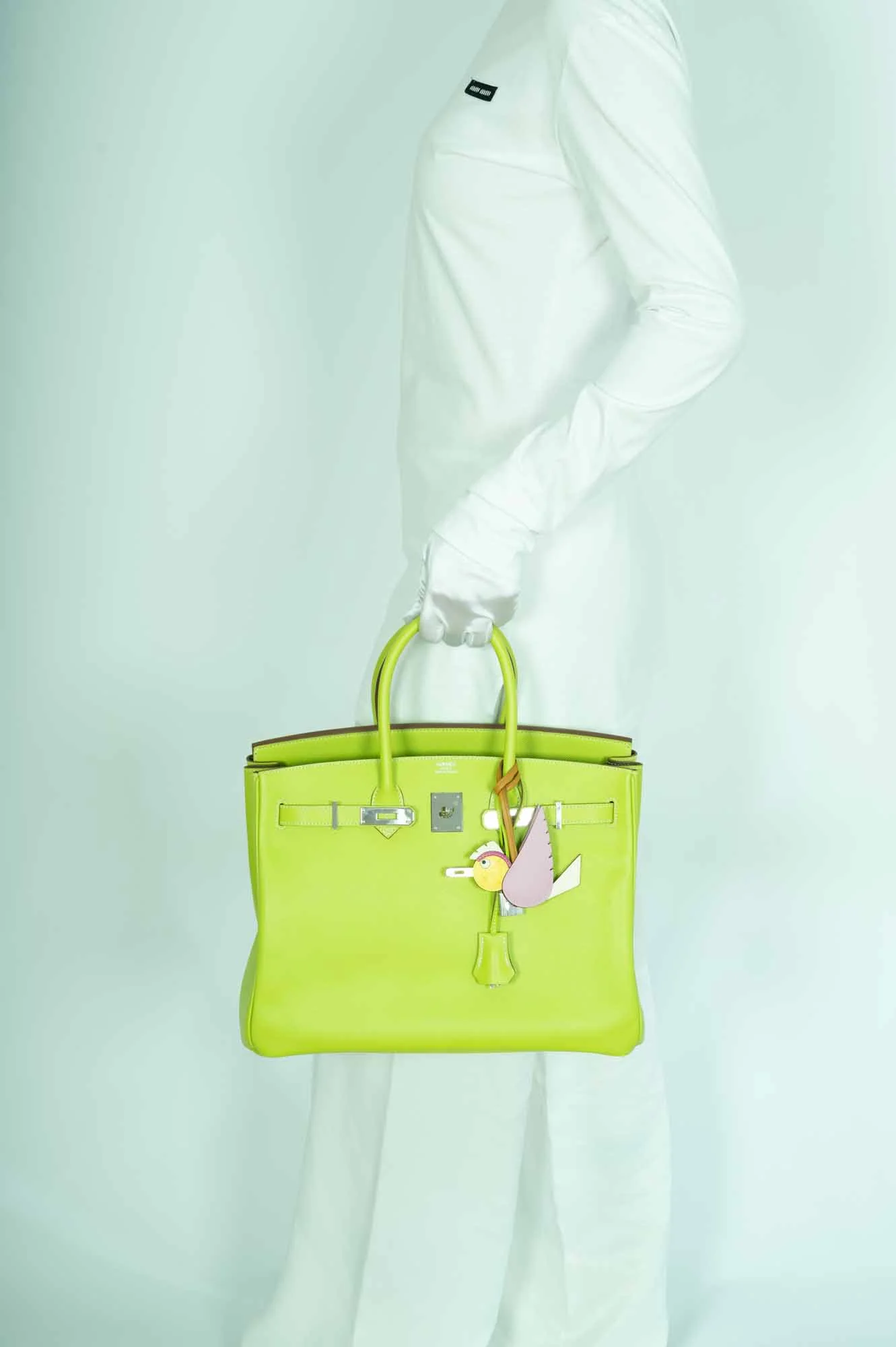 Hermès Birkin 35 Candy Collection Kiwi and Vert Cypress Epsom Palladium Hardware