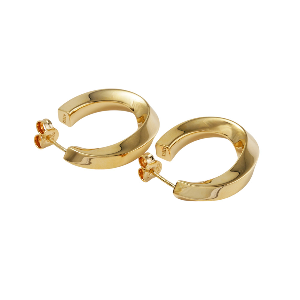 Tiffany & Co. Twist Hoop Earrings 18K Yellow Gold
