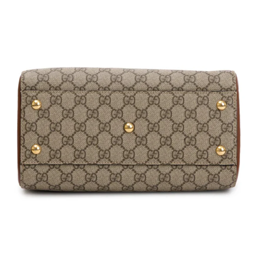 Gucci GG Supreme Canvas Small Boston Handbag - Beige