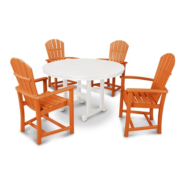 POLYWOOD Palm Coast 5Piece Round Farmhouse Dining Set