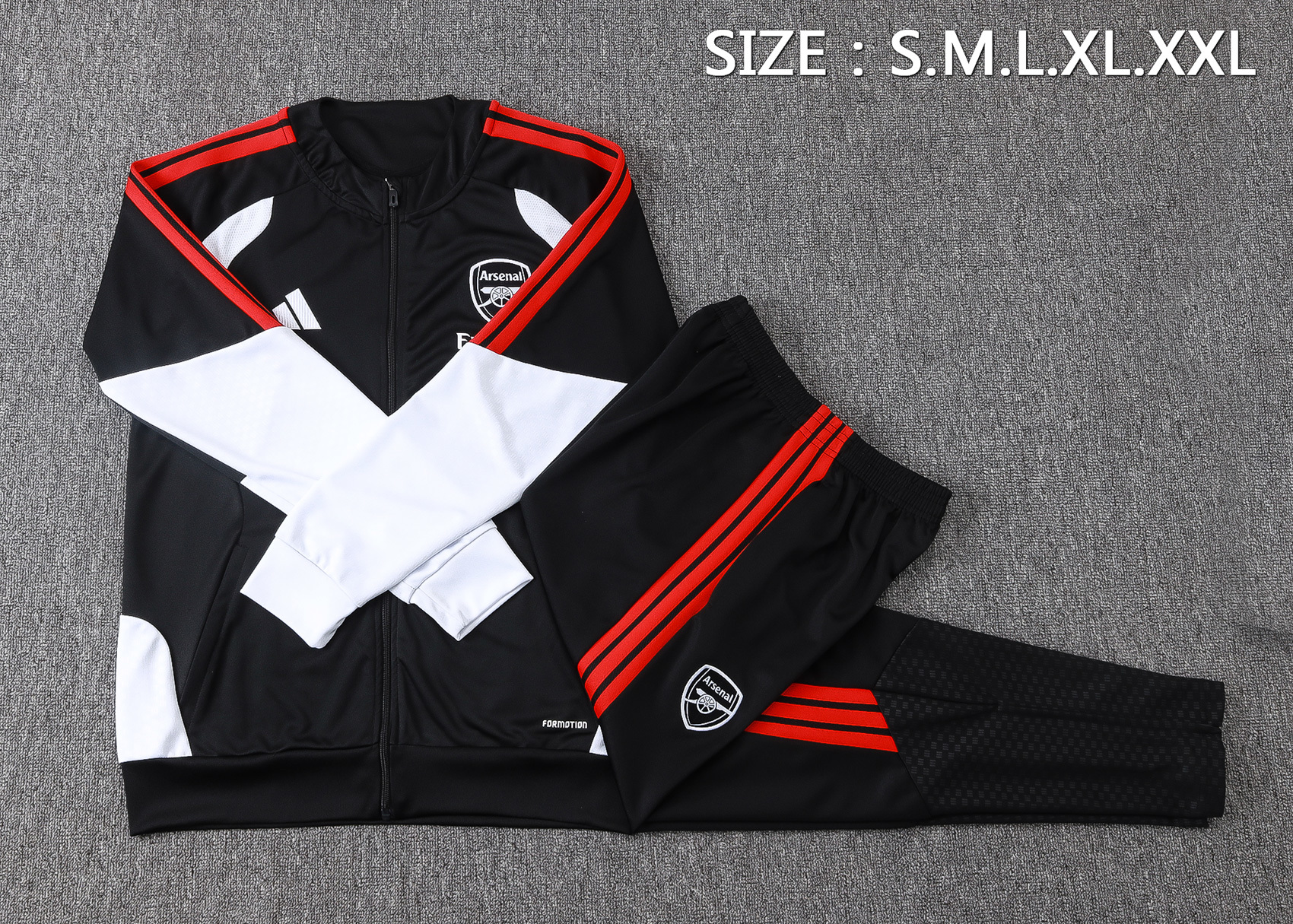 Arsenal 26/27 Full Zipper Training Suit - Black 3