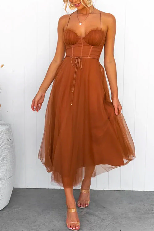 Elegant Open Back Swing Maxi DressClistos