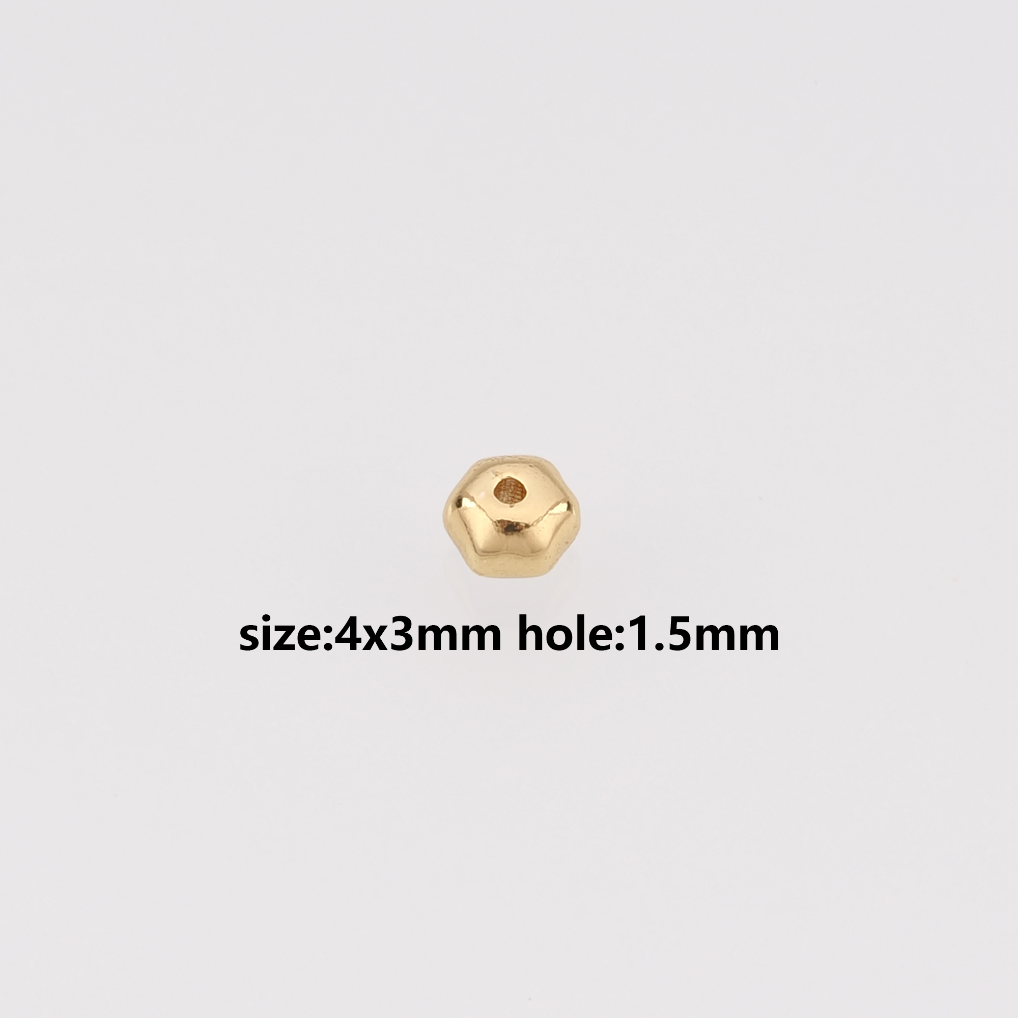 20Pcs 18K Gold Filled Hexagon Spacer Beads,Hexagon Bead for Bracelet Jewelry Necklace Making Supply