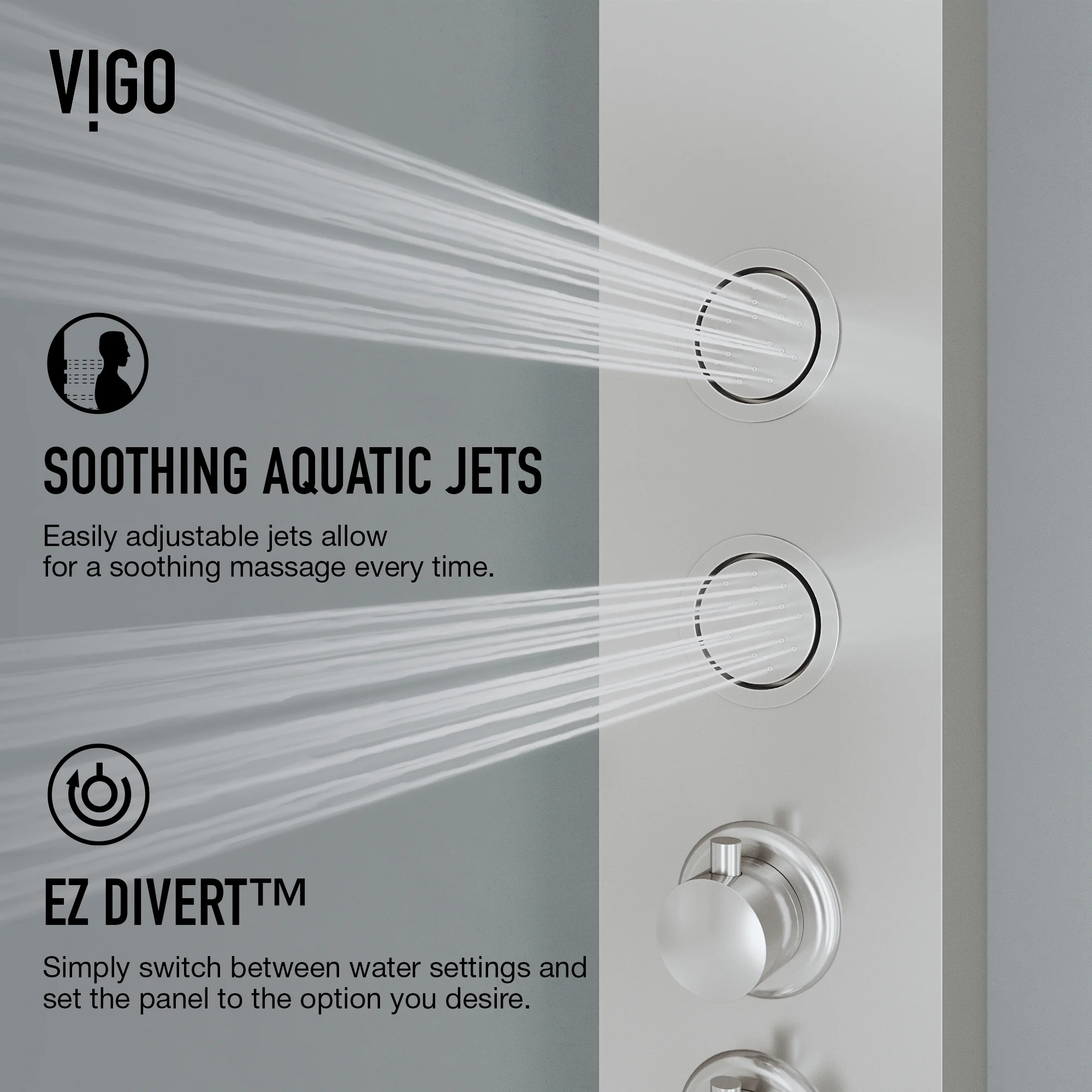 Vigo Vg08022 Bowery Thermostatic Shower Panel - Stainless Steel