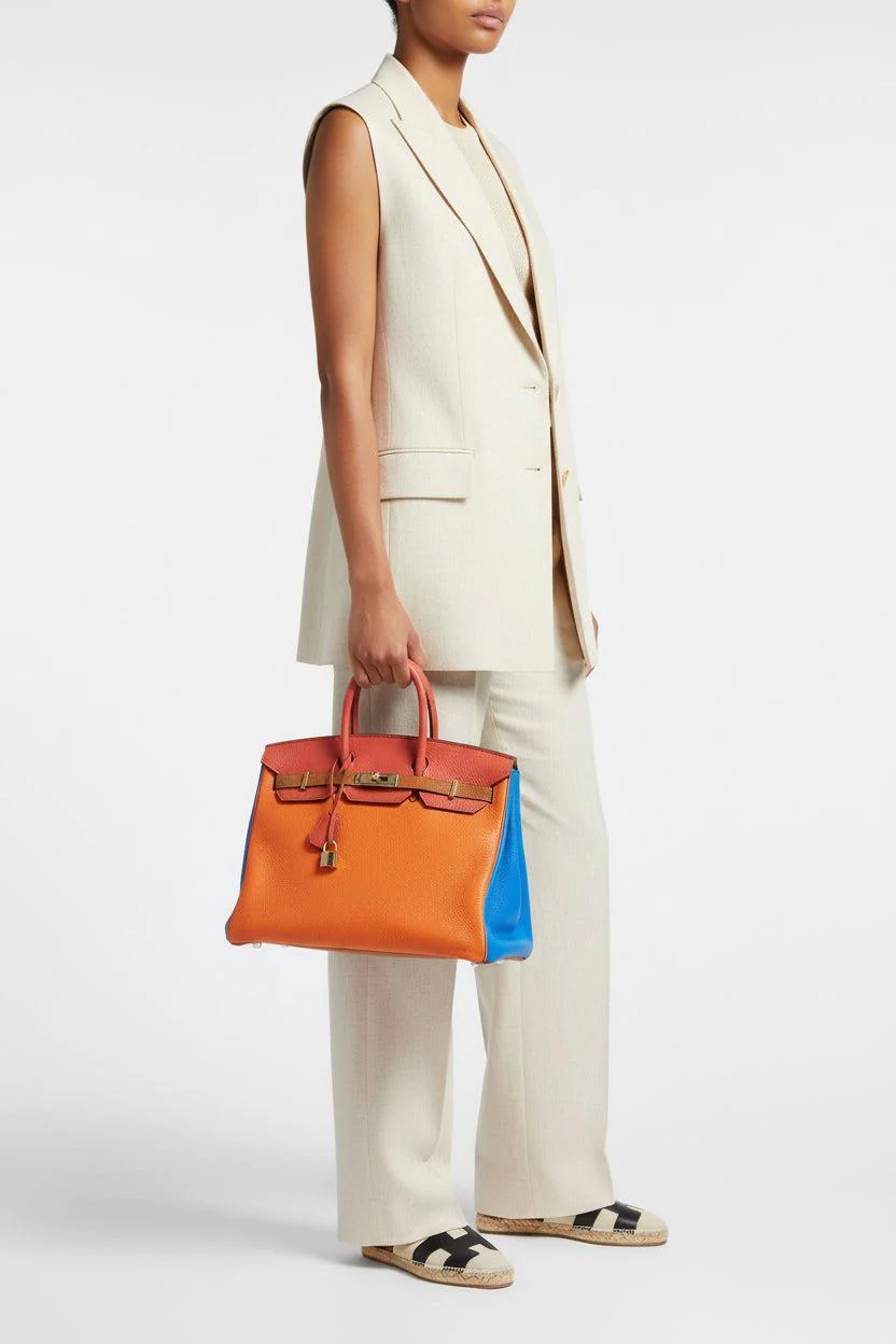 Hermès Hermes Birkin 35 Arlequin Clemence Palladium Hardware