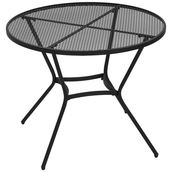 Round terrace dining table,steel outdoor table