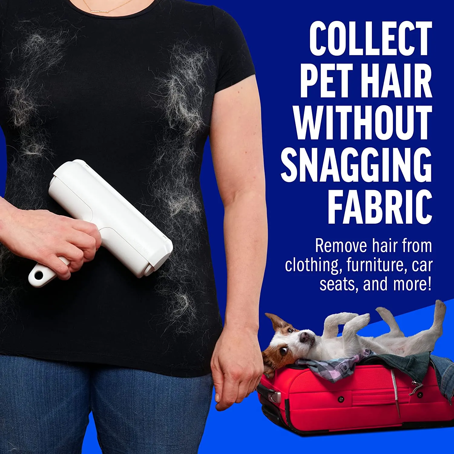Pet Hair Remover | Portable, Multi-Surface Lint Roller & Animal Fur Removal Tool