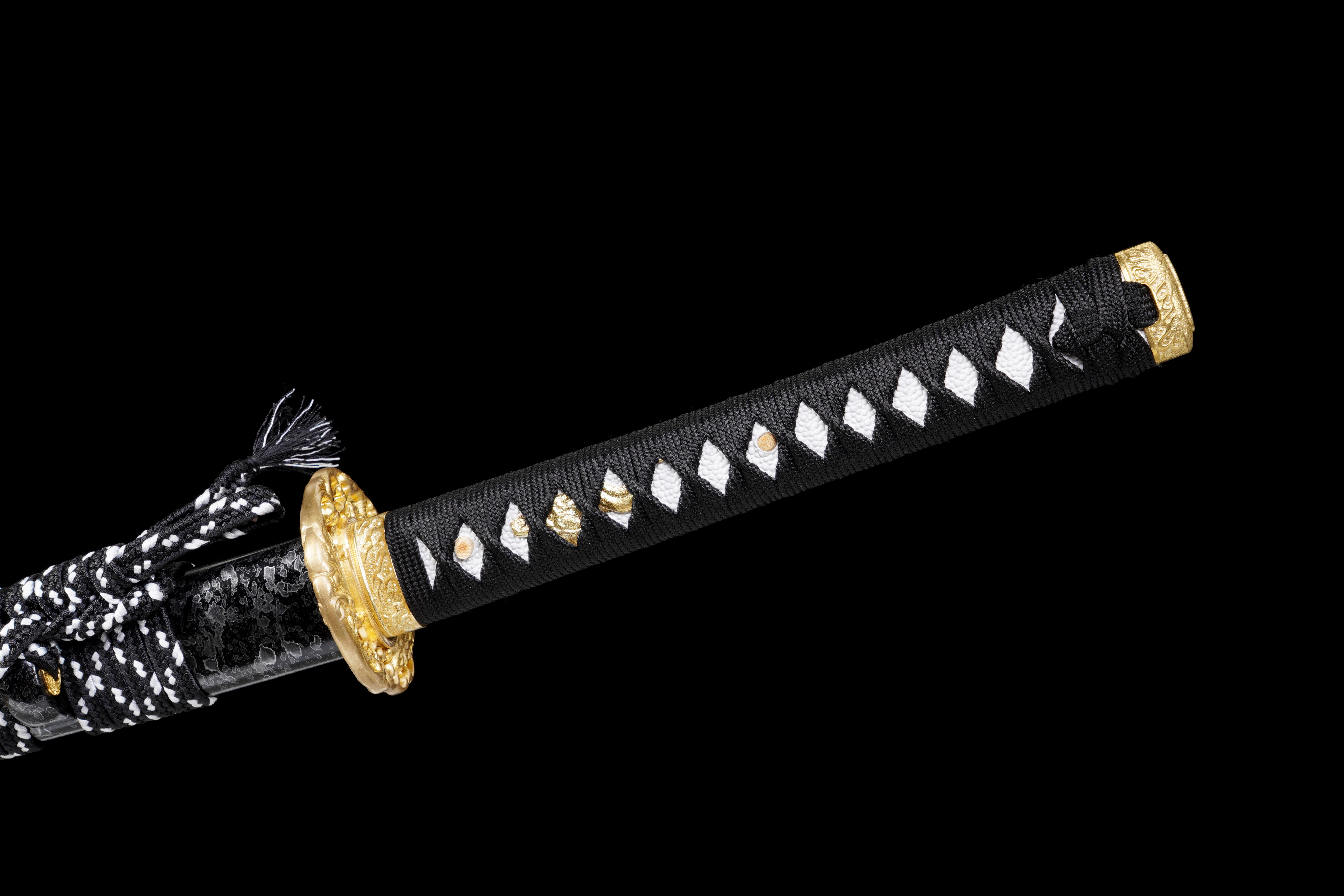 Handmade Katana 9260 Spring Steel Black Blade Dark Dragon Full Tang