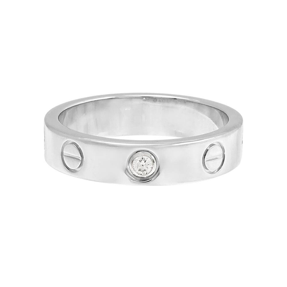 Cartier Love 1 Diamond Ring 18K White Gold B4050500