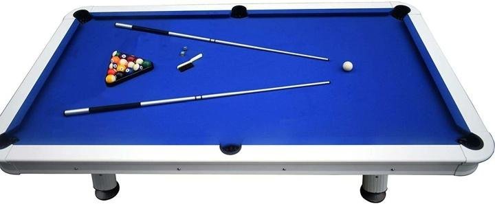 alpine-8-ft Outdoor Pool Table with Aluminum Frame and Waterproof, UV-Resistant Felt – Includes Accessories, White