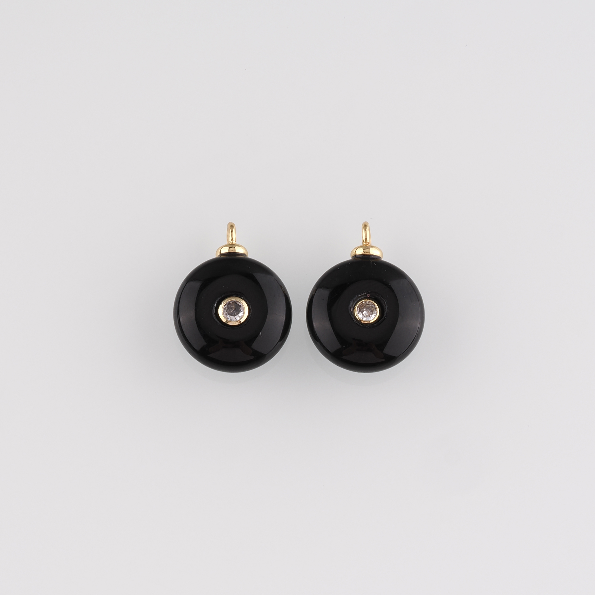 18K Gold Filled Round Pendant,Natural Stone Earrings Necklace for DIY Jewelry Making Supply