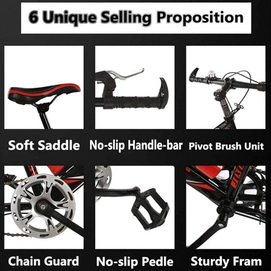 Sports Outdoor Kids Bike Bicycle for 7-14Years Old Boys and Girls with Fenders, Bells, Water Bottles, Baskets, Rear Seats, Bicycle Bags, Bicycle Locks, Pumps, Brackets