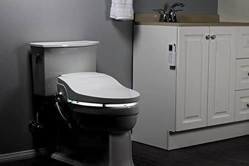 Elongated Electric Bidet Toilet Seat with Endless Warm Water, LED Nightlight & Wireless Remote