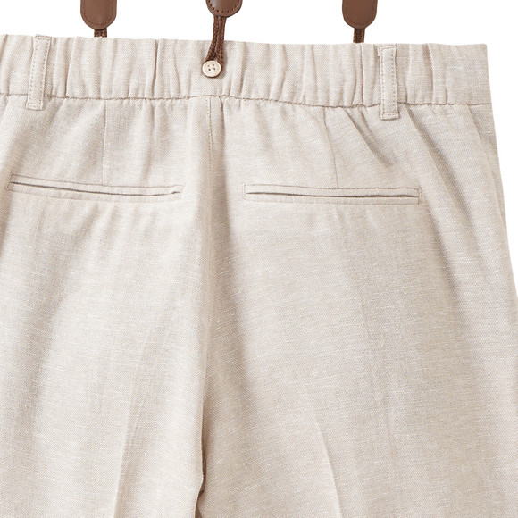 Yigga Jungen Leinen-Anzugshorts mit Hosenträgern