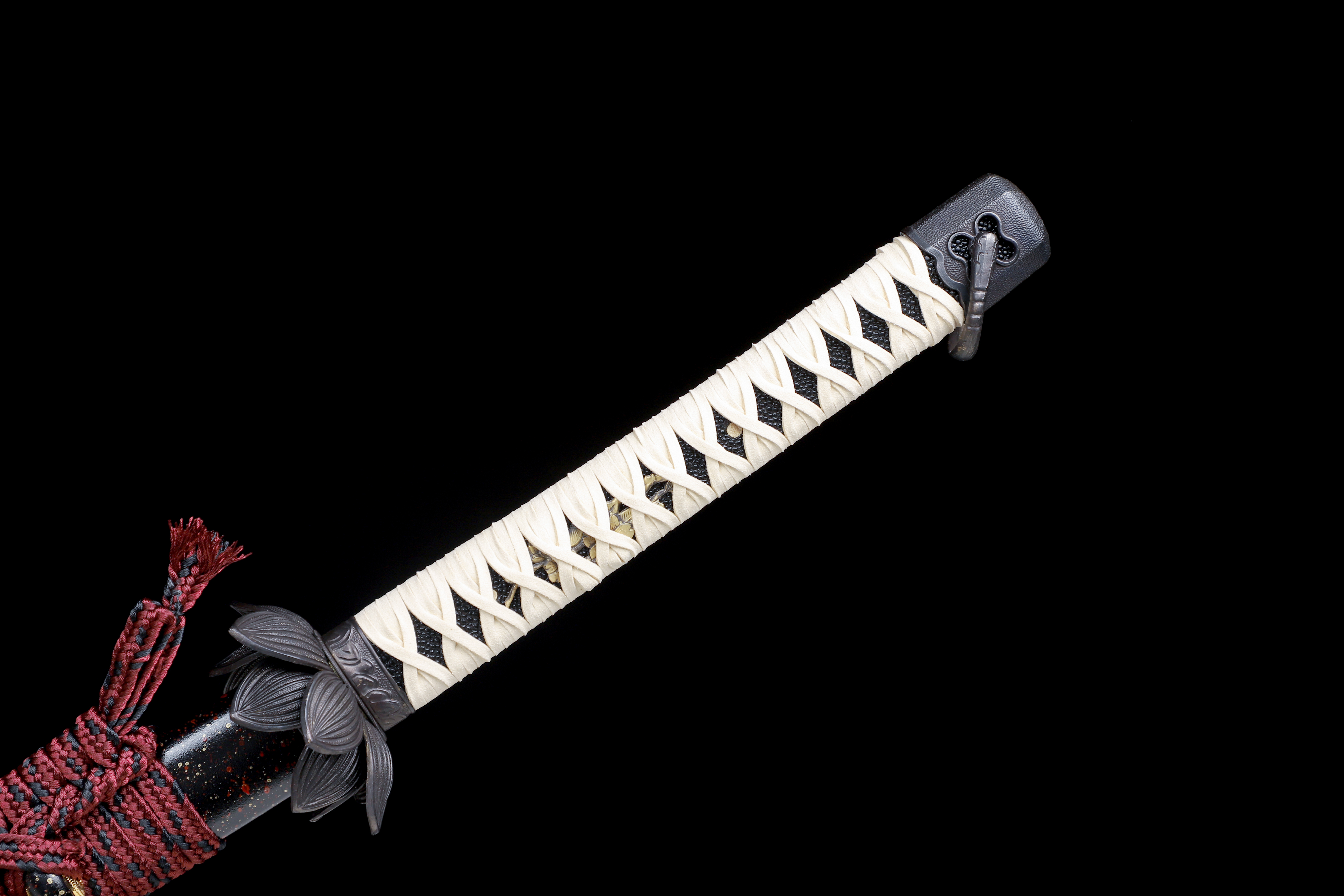 Handmade Katana 9260 Spring Steel Purple Blade Flower Tsuba Full Tang