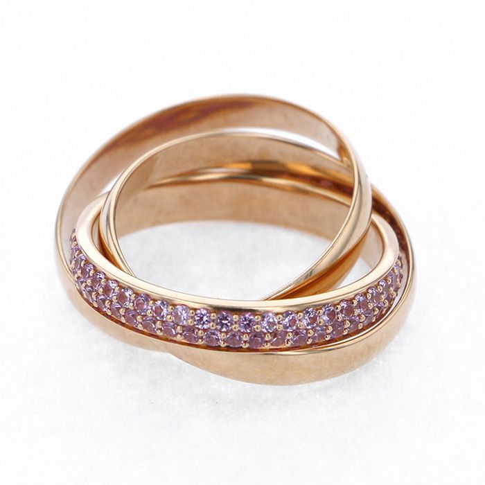 Cartier Trinity Ring 18K Rose Gold Sapphire