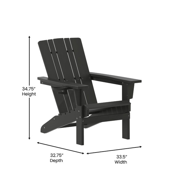 Set of 4 Commercial AllWeather Adirondack Chairs with Cupholders