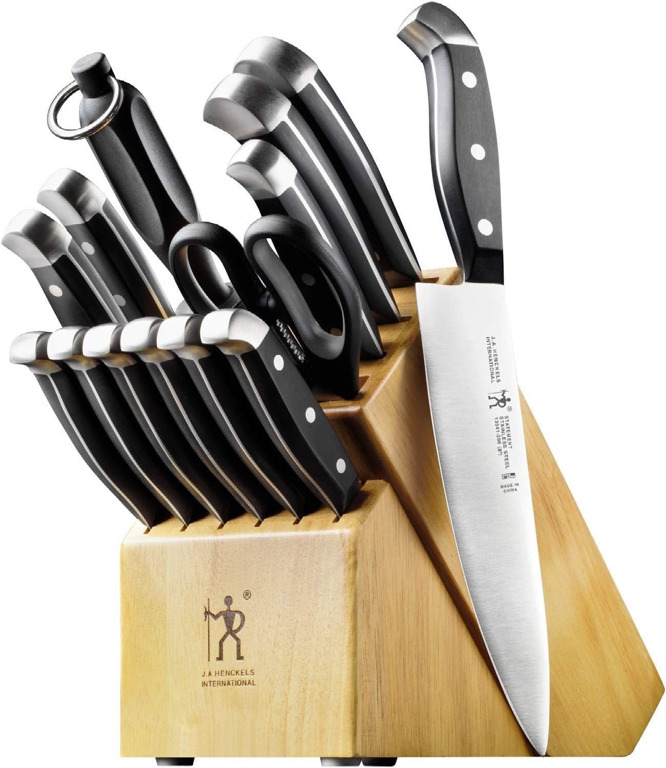 15-Piece Kitchen Knife Block Set German Engineered Stainless Steel Dishwasher Safe