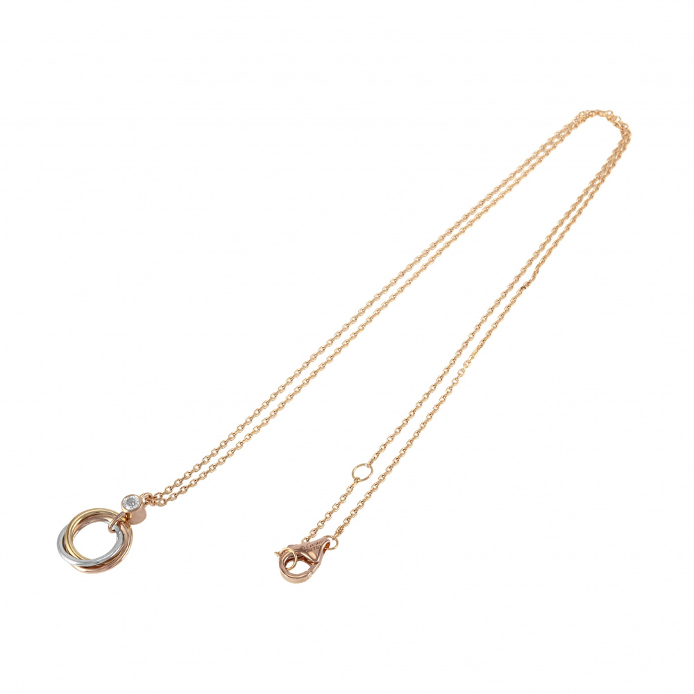 Cartier Trinity Necklace Tri-Gold Diamond B7223500