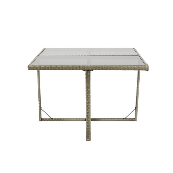 9 Pieces Patio Dining Sets with Glass Table