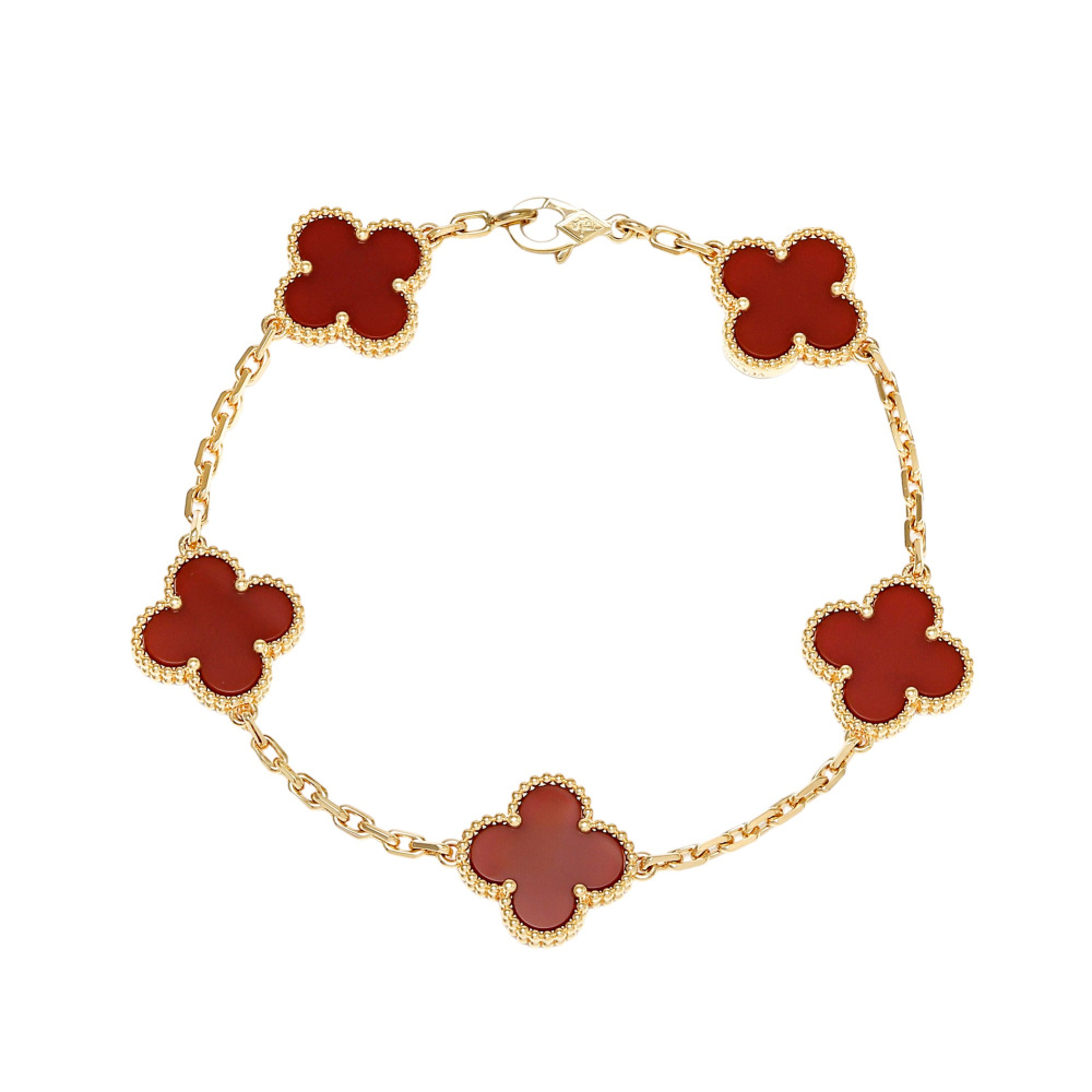 Van Cleef & Arpels Vintage Alhambra 5 Motifs Bracelet 18K Yellow Gold VCARD35500