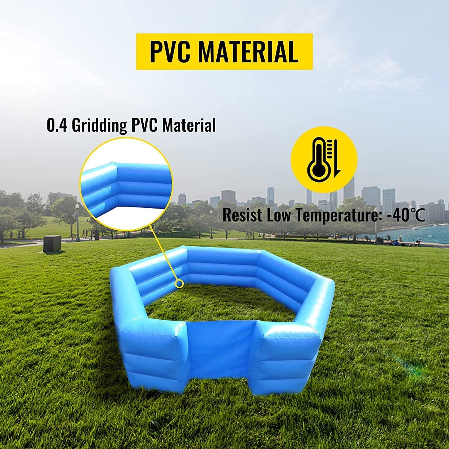 VEVOR Portable Gaga Ball Pit 15ft Inflatable with Electric Air Pump,Gaga Ball Pit Kit Inflatable Court for Outdoor Indoor Children Family Activity