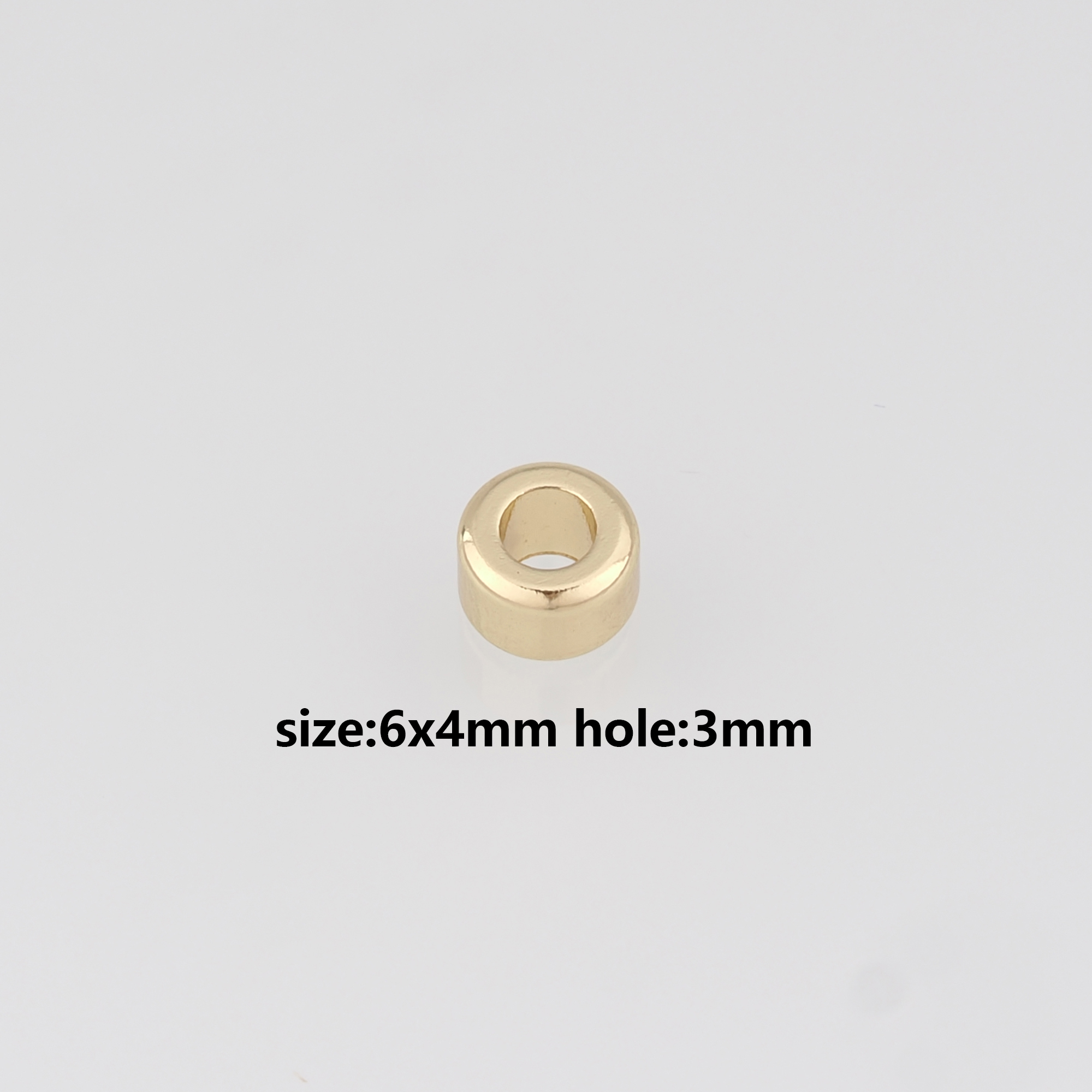 10pcs 18K Gold Filled Cylinder Spacer Beads,Barrel Beads for Bracelet Jewelry Necklace Making Supply