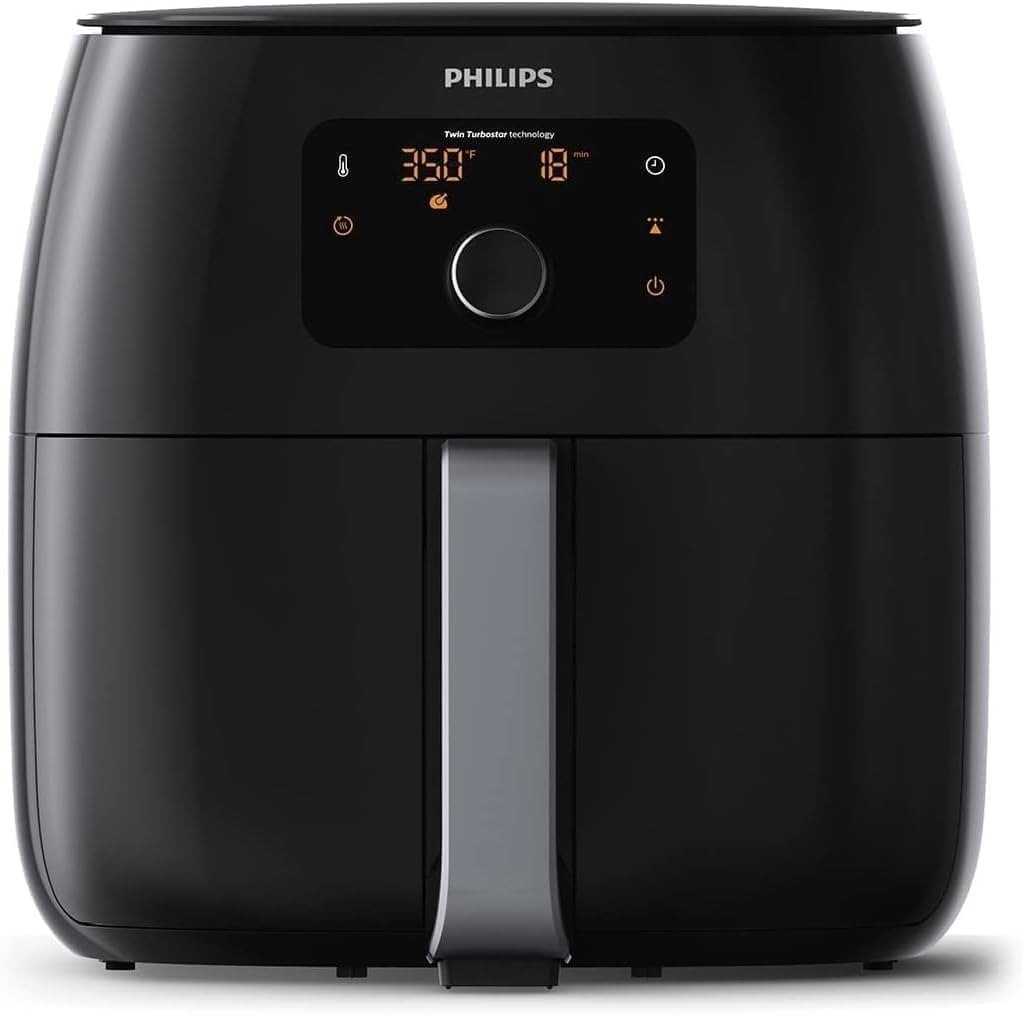 7QT 5-in-1 Electric Air Fryer, Fat Removal Tech, Rapid Air Circulation, Digital Touch Display, Keep Warm Mode, Black