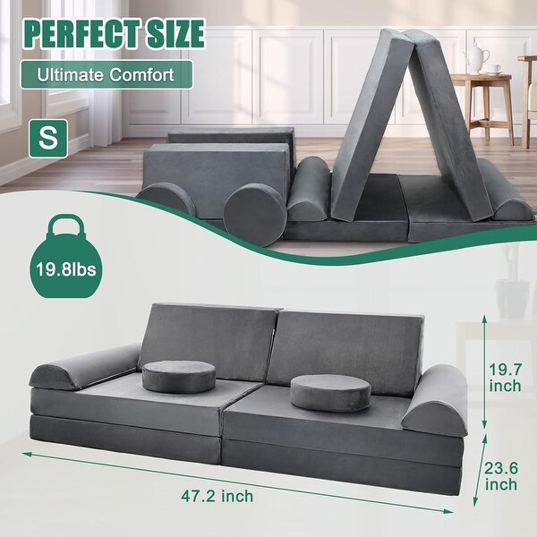 DoCred Kids Couch Play Set Modular Convertible Sofa Creative Kids Sofa