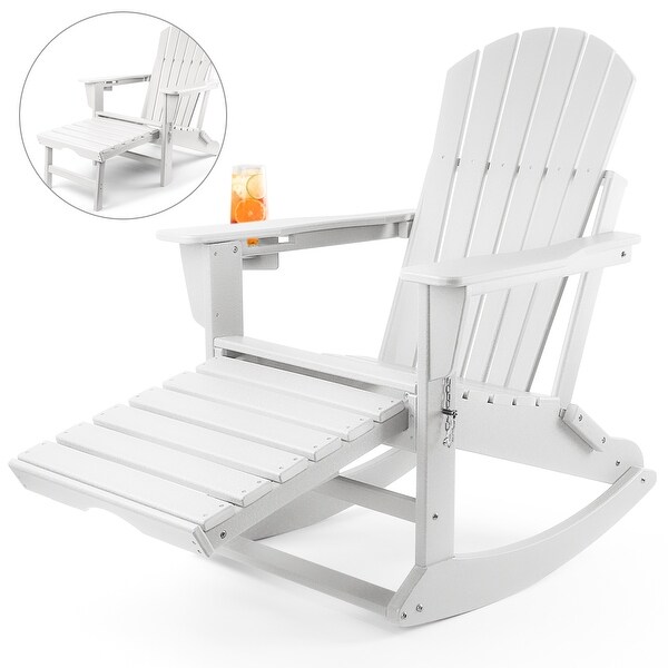 Vrakae Folding and Rocking Adirondack Chair with Ottoman